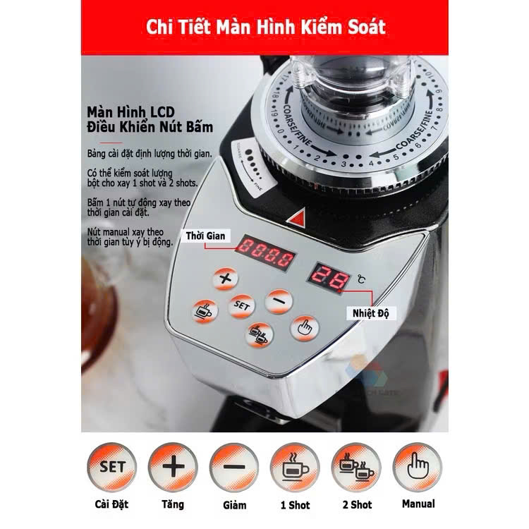 Máy xay cà phê LingDong 021 tự động định lượng chuyên nghiệp - Ảnh 4