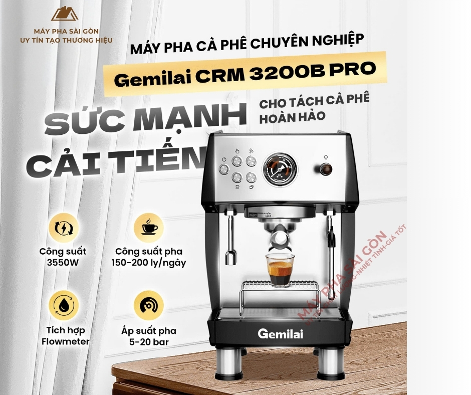 Combo Máy pha cà phê Gemilai CRM 3200B Pro + Máy xay Gemilai HC 600 - Ảnh 7