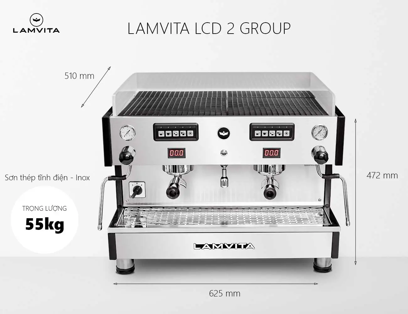 Máy Pha Cà Phê LAMVITA LCD 2 GR Công Suất 300 Ly/Ngày - Ảnh 2