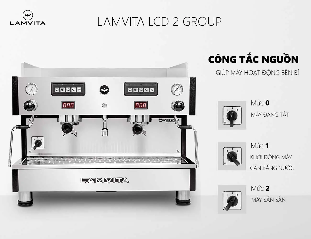 Máy Pha Cà Phê LAMVITA LCD 2 GR Công Suất 300 Ly/Ngày - Ảnh 4